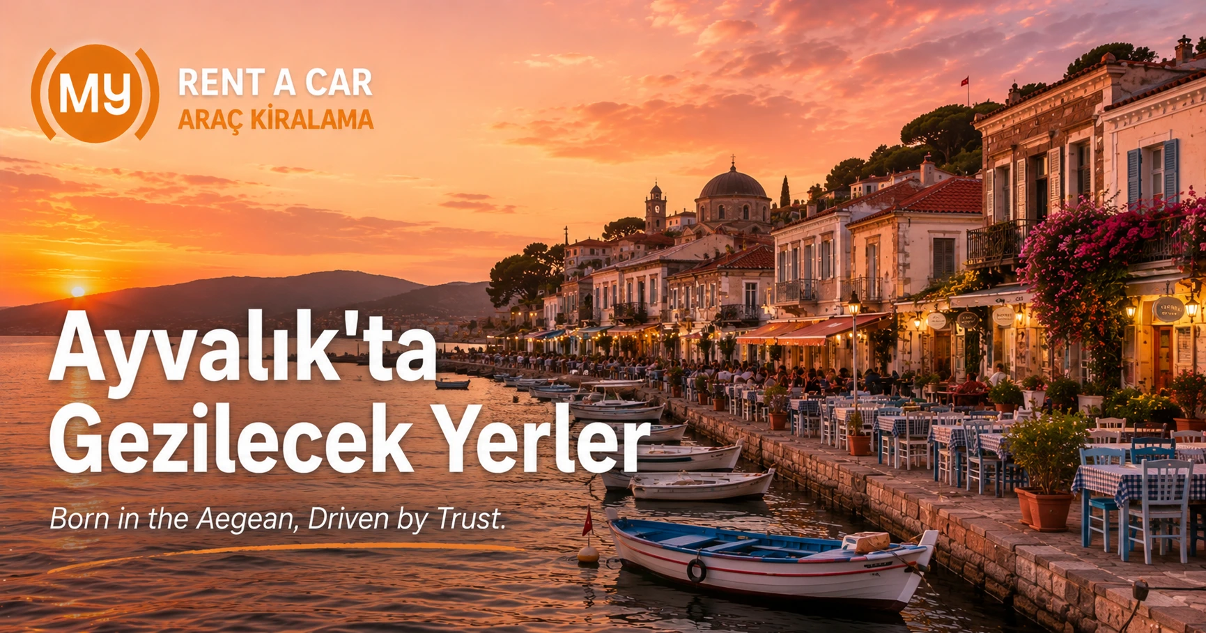 Ayvalık'ta gezilecek yerler, Cunda Adası, Şeytan Sofrası ve Ege'nin eşsiz koylarını gösteren manzara.