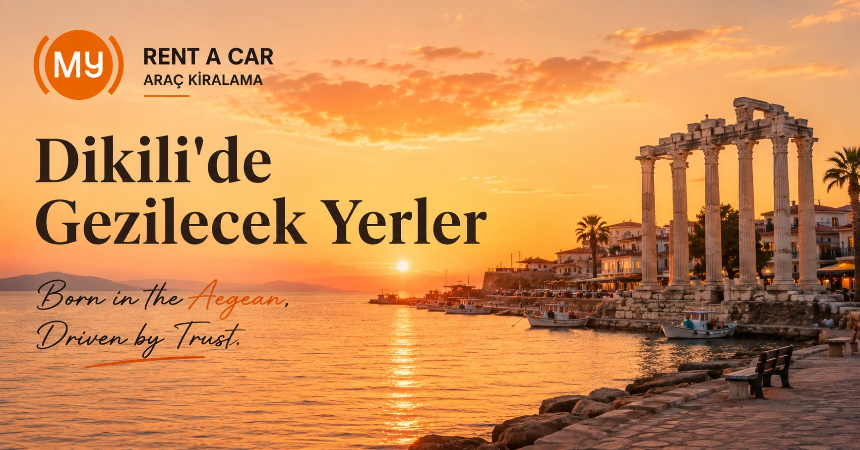 Didim'de gezilecek yerler, Altınkum Plajı, Apollon Tapınağı ve Ege'nin turkuaz koylarının manzarası.