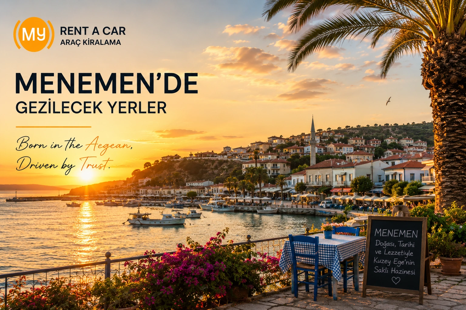 Menemen'de gezilecek yerler, Foça, Bergama ve Kuzey Ege'nin doğal ve tarihi güzelliklerini gösteren manzara.