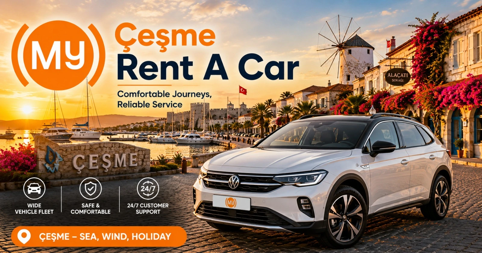 Çeşme’de araç kiralama hizmeti için hazır kiralık araç