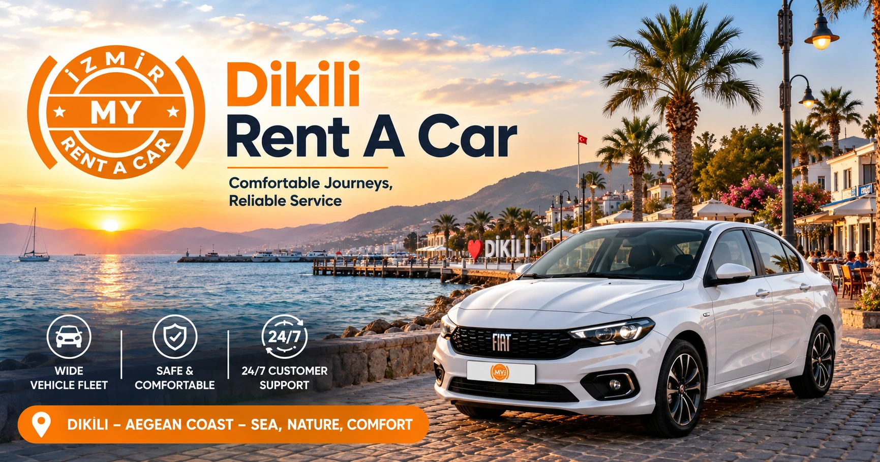 Autovermietung in Bademli, Çandarlı und den umliegenden Küstenrouten mit dem Service Dikili Rent A Car