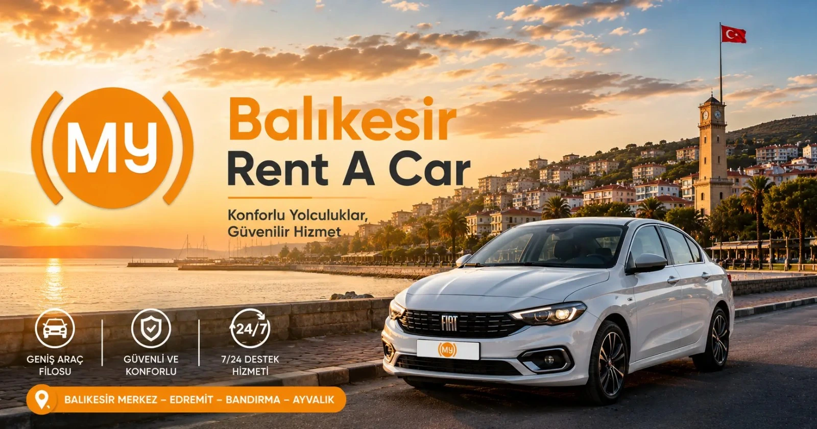 Balıkesir’de Karesi, Altıeylül, Çağış Yerleşkesi ve OSB çevresinde araç kiralama