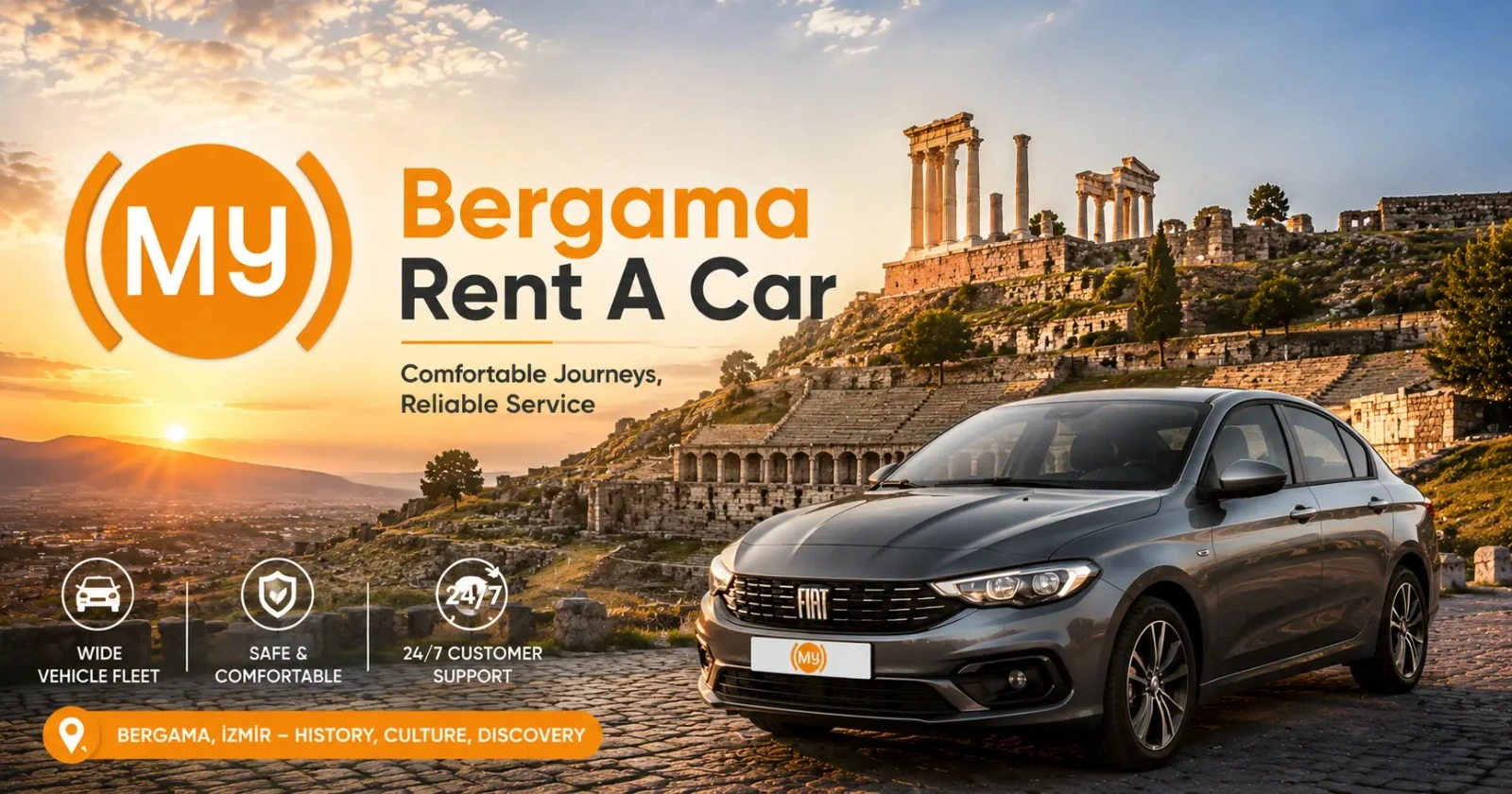 Bergama Rent A Car hizmeti ile Akropol, Asklepion ve Kozak Yaylası çevresinde araç kiralama