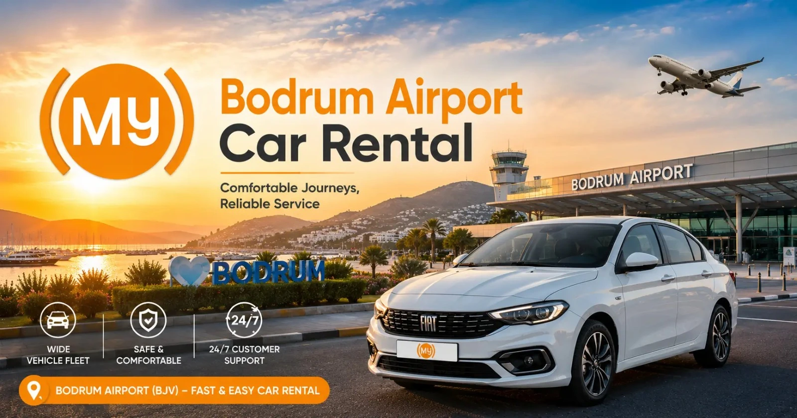 Bodrum Havalimanı araç kiralama hizmeti ve Bodrum merkez ofisinden araç teslimi