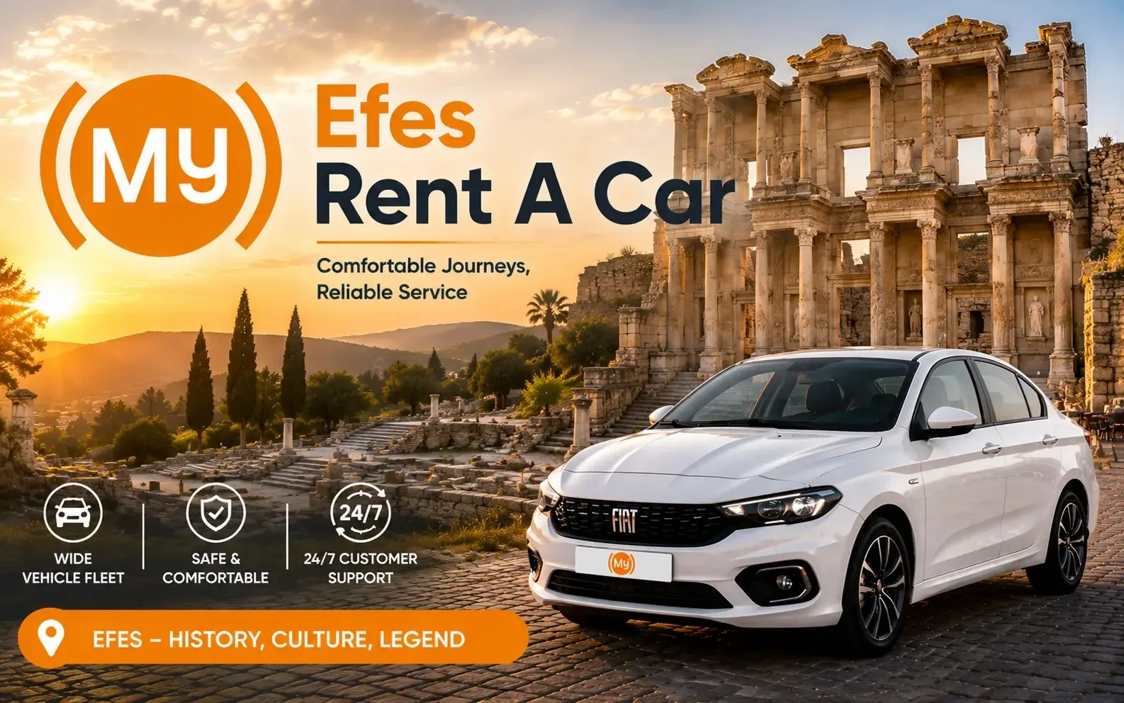 Efes Rent A Car hizmetiyle Selçuk, Şirince ve Kuşadası çevresinde araç kiralama