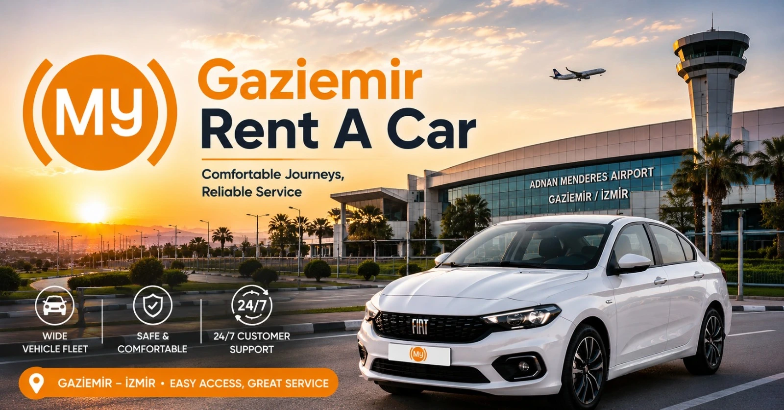 Gaziemir rent a car hizmeti için hazırlanan kiralık araç