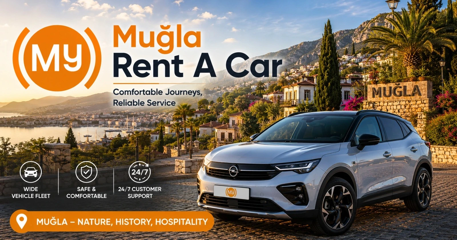 Muğla Rent A Car hizmetiyle Menteşe, Kötekli ve çevre rotalarda araç kiralama