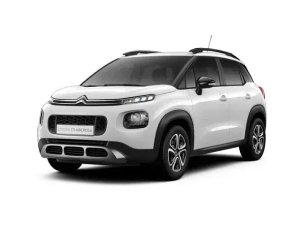 İzmir My Rent A Car filosundaki otomatik benzinli Citroën C3 SUV kiralık aracın dış görünümü.