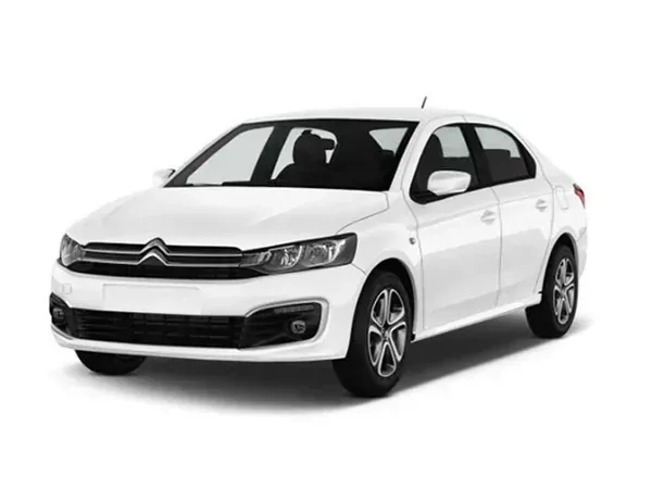 İzmir My Rent A Car filosundaki beyaz, dizel manuel Citroën C-Elysée kiralık sedan araç